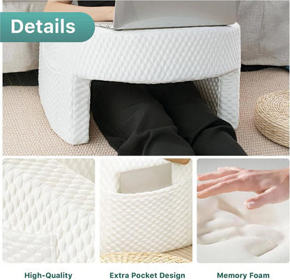 Plush Bed Rest Pillow with Memory Foam and Removable Cover
