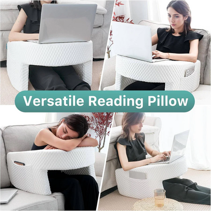 Plush Bed Rest Pillow with Memory Foam and Removable Cover