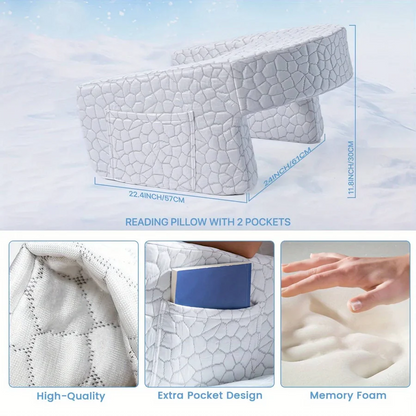 Plush Bed Rest Pillow with Memory Foam and Removable Cover