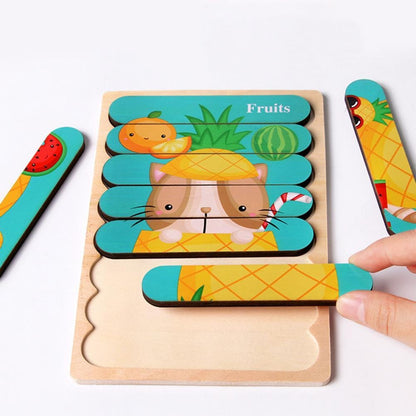 Colorful Wood Shape Sorting Puzzle Toy