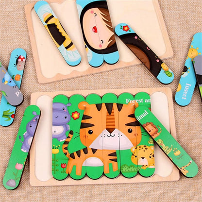 Colorful Wood Shape Sorting Puzzle Toy