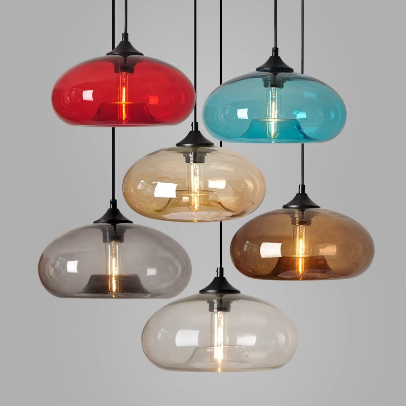 Vibrant Hanging Glass Ceiling Light