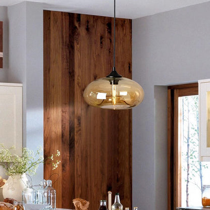 Vibrant Hanging Glass Ceiling Light