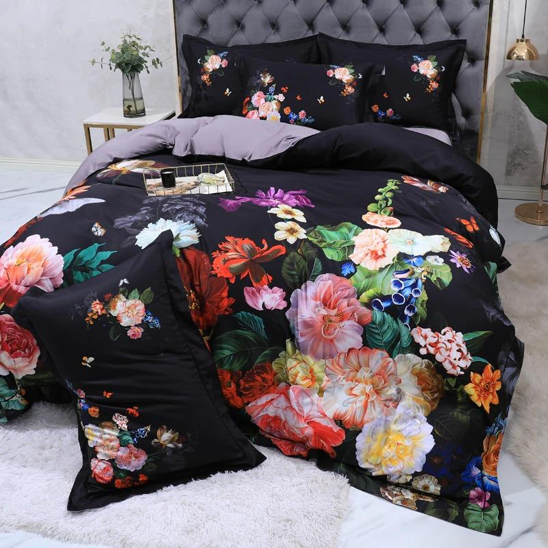 Dark Pattern Luxury Cotton Bedding Set