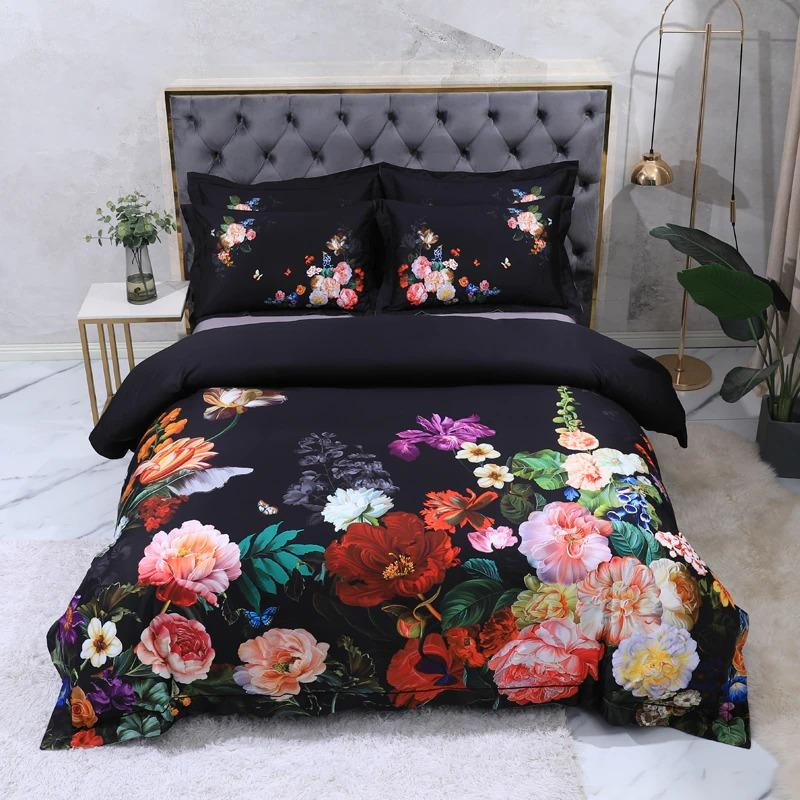 Dark Pattern Luxury Cotton Bedding Set