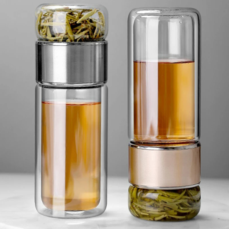 Large Glass Two Layer Loose Tea Steeper - Luxicro