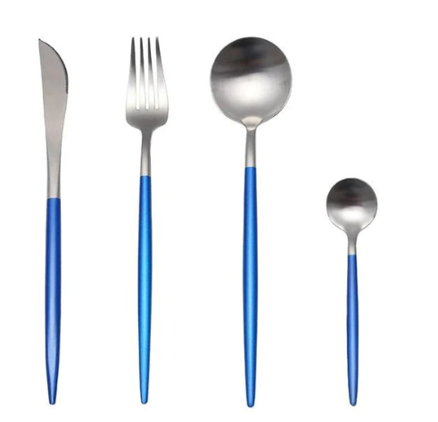Luxury 24 Piece Gold Tone Silverware Set