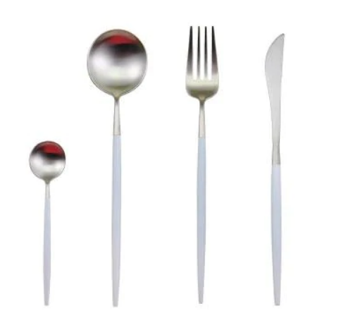 Luxury 24 Piece Gold Tone Silverware Set