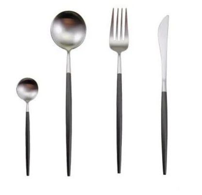 Luxury 24 Piece Gold Tone Silverware Set