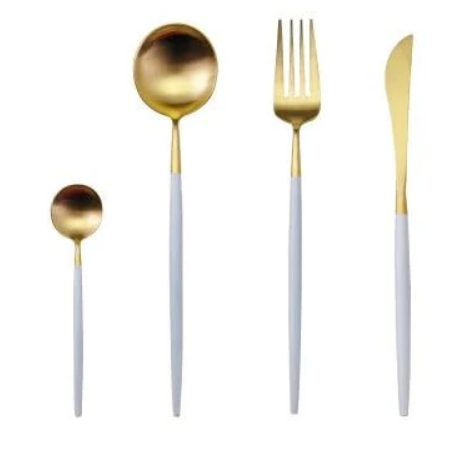 Luxury 24 Piece Gold Tone Silverware Set