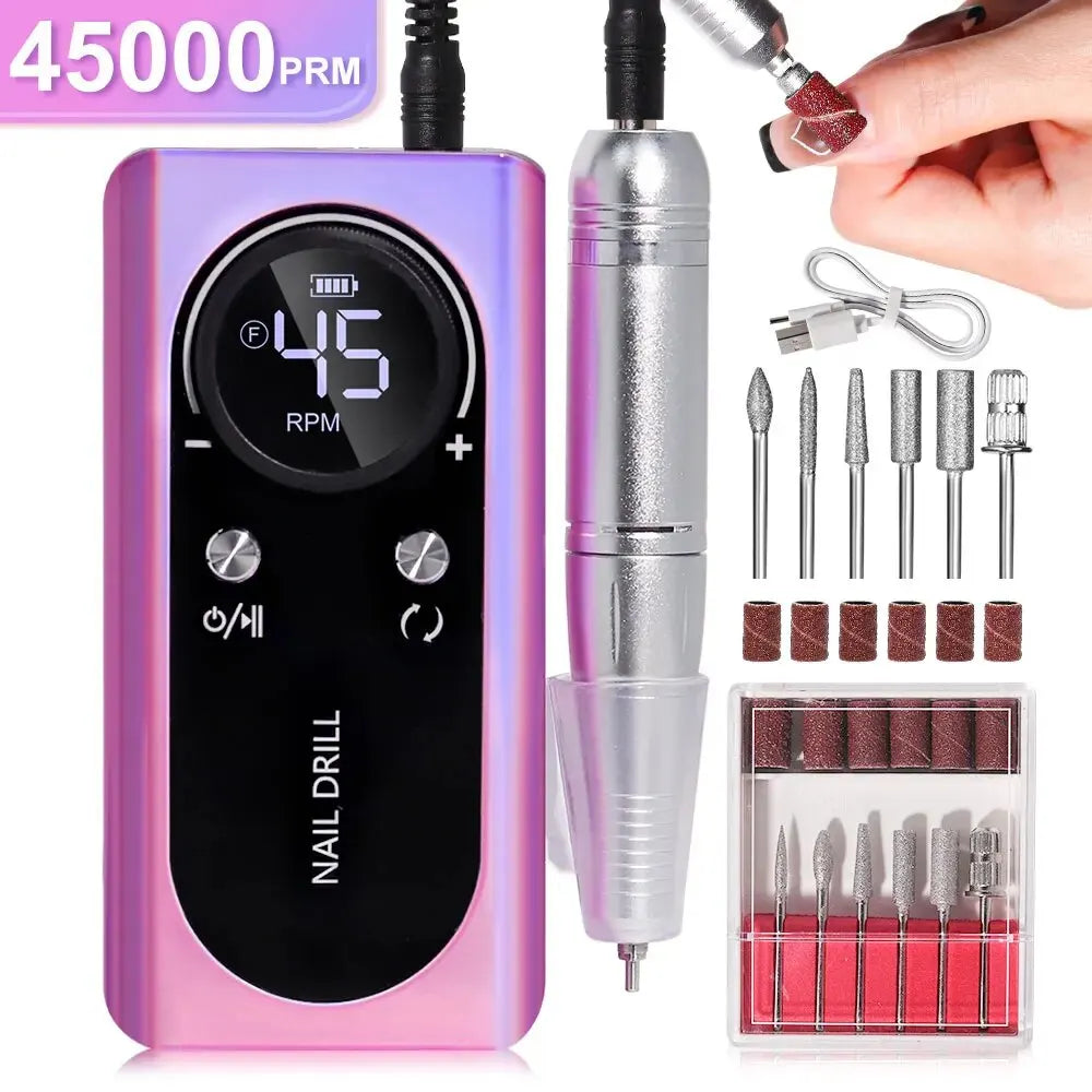 Portable Cordless Nail Drill Set