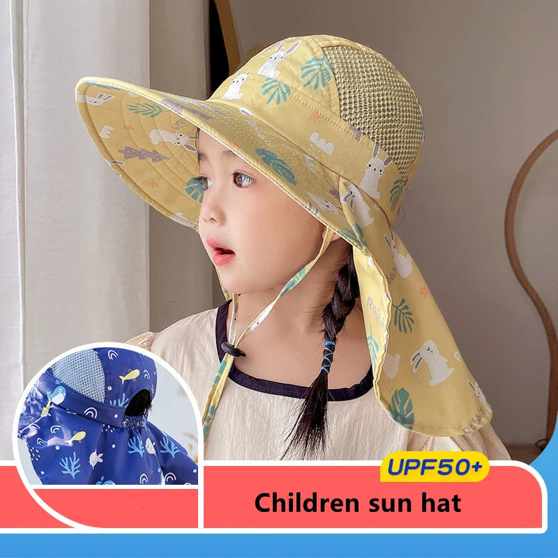 Children's UPF Summer Sun Cap with Adjustable Chin Strap