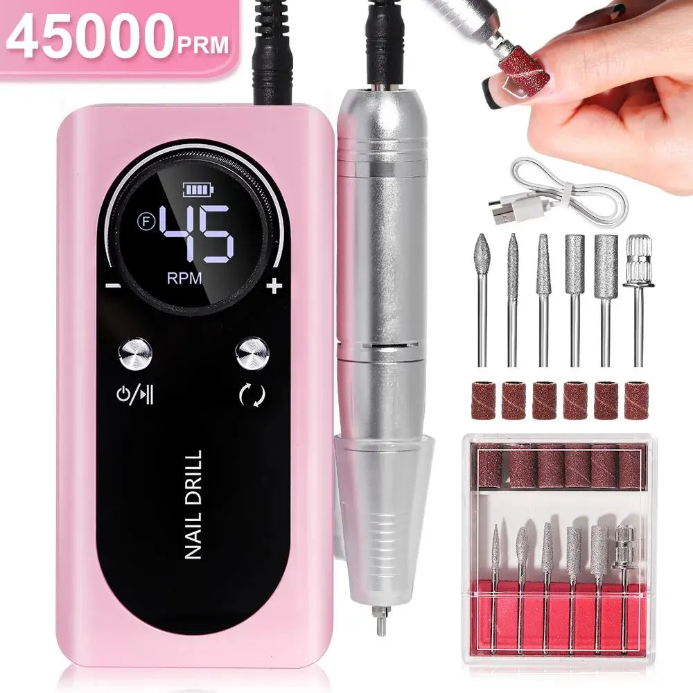 Portable Cordless Nail Drill Set