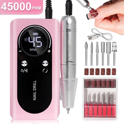 Portable Cordless Nail Drill Set