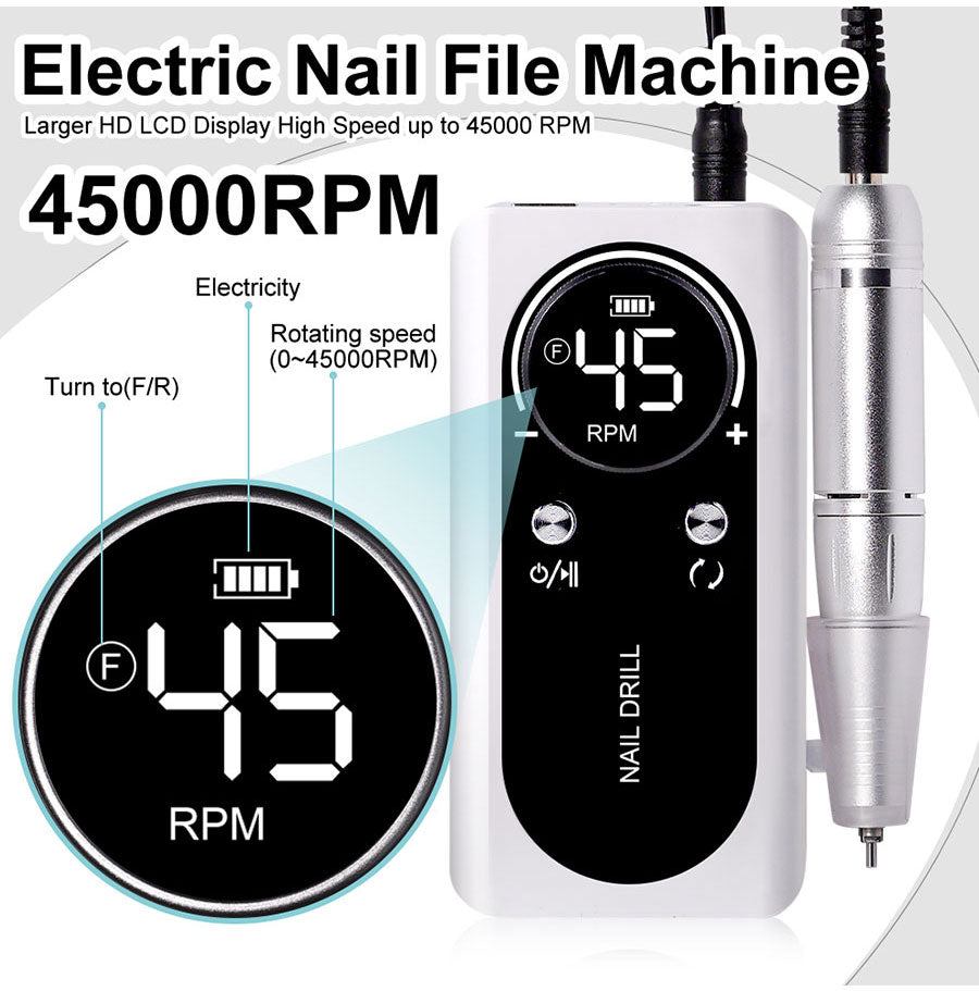 Portable Cordless Nail Drill Set