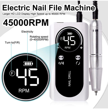 Portable Cordless Nail Drill Set