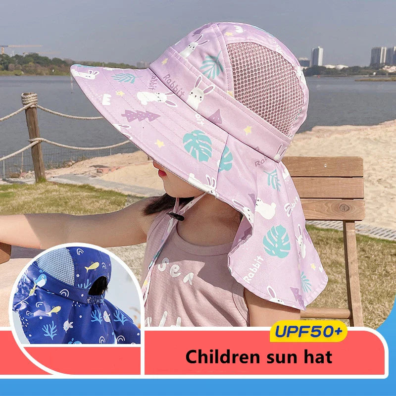 Children's UPF Summer Sun Cap with Adjustable Chin Strap