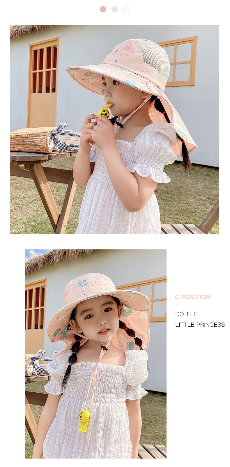 Children's UPF Summer Sun Cap with Adjustable Chin Strap