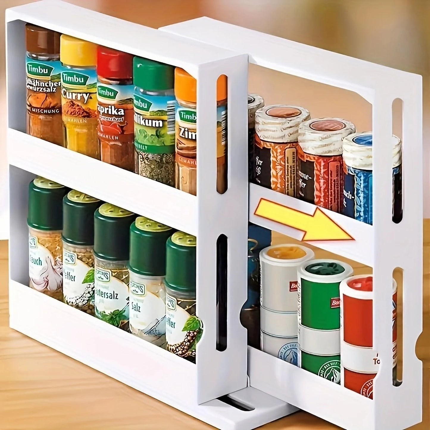 Rotating Spice Storage with Adjustable Shelves - Luxicro