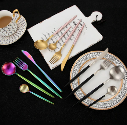 Stainless Steel 24-Piece Silverware Dinner Set