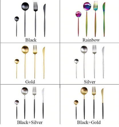 Stainless Steel 24-Piece Silverware Dinner Set