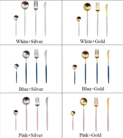 Stainless Steel 24-Piece Silverware Dinner Set