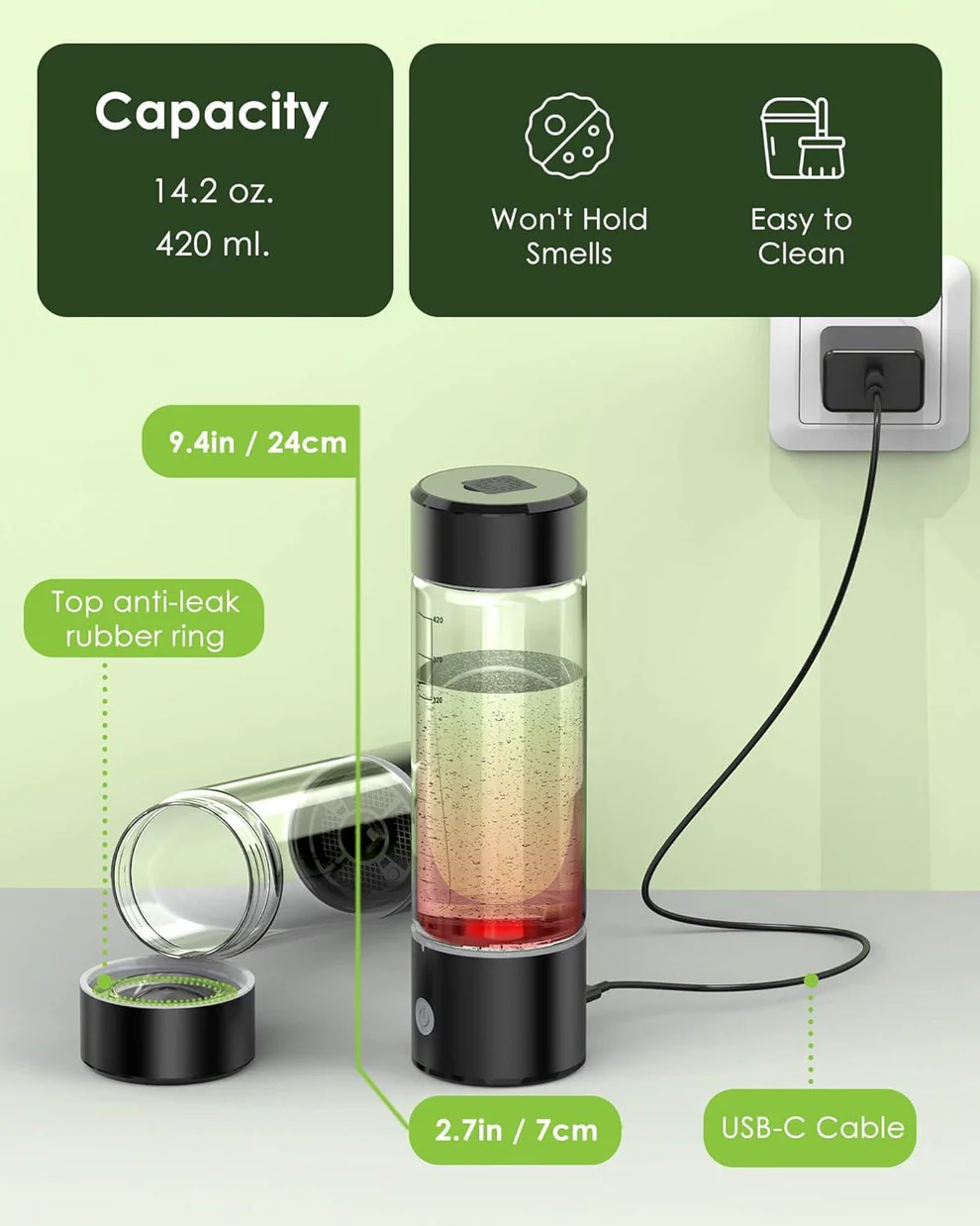 Compact Filtered Drinking Water Bottle