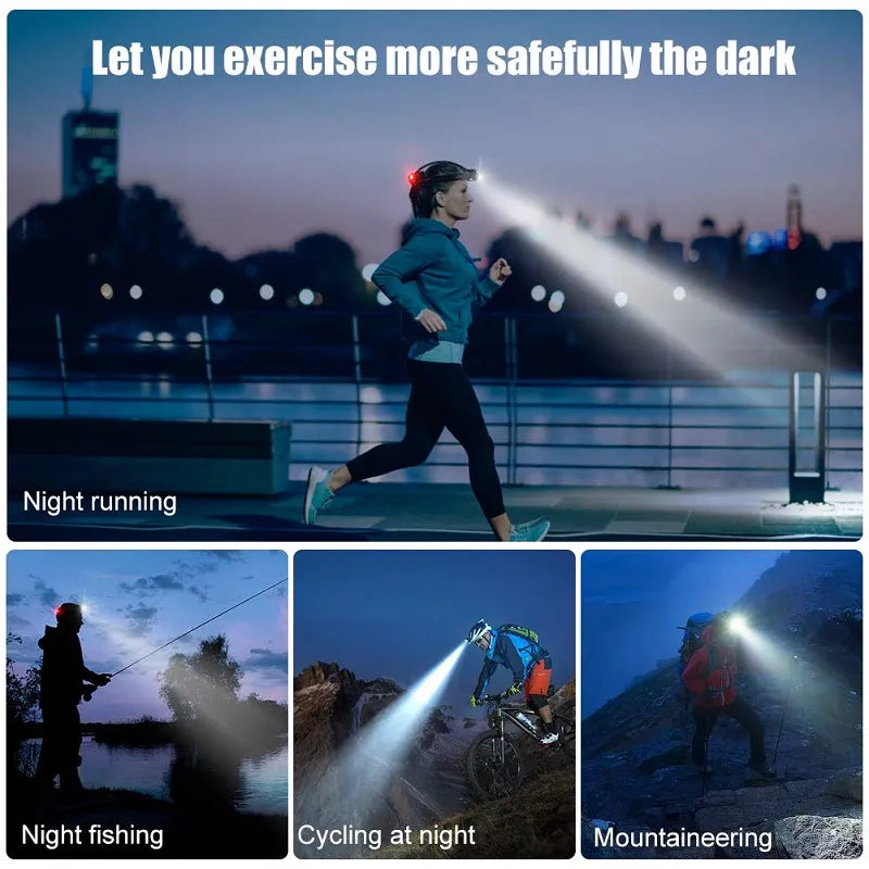 Bright Rechargeable LED Headlight Waterproof Zoom Lamp