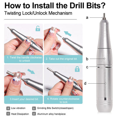 Portable Cordless Nail Drill Set