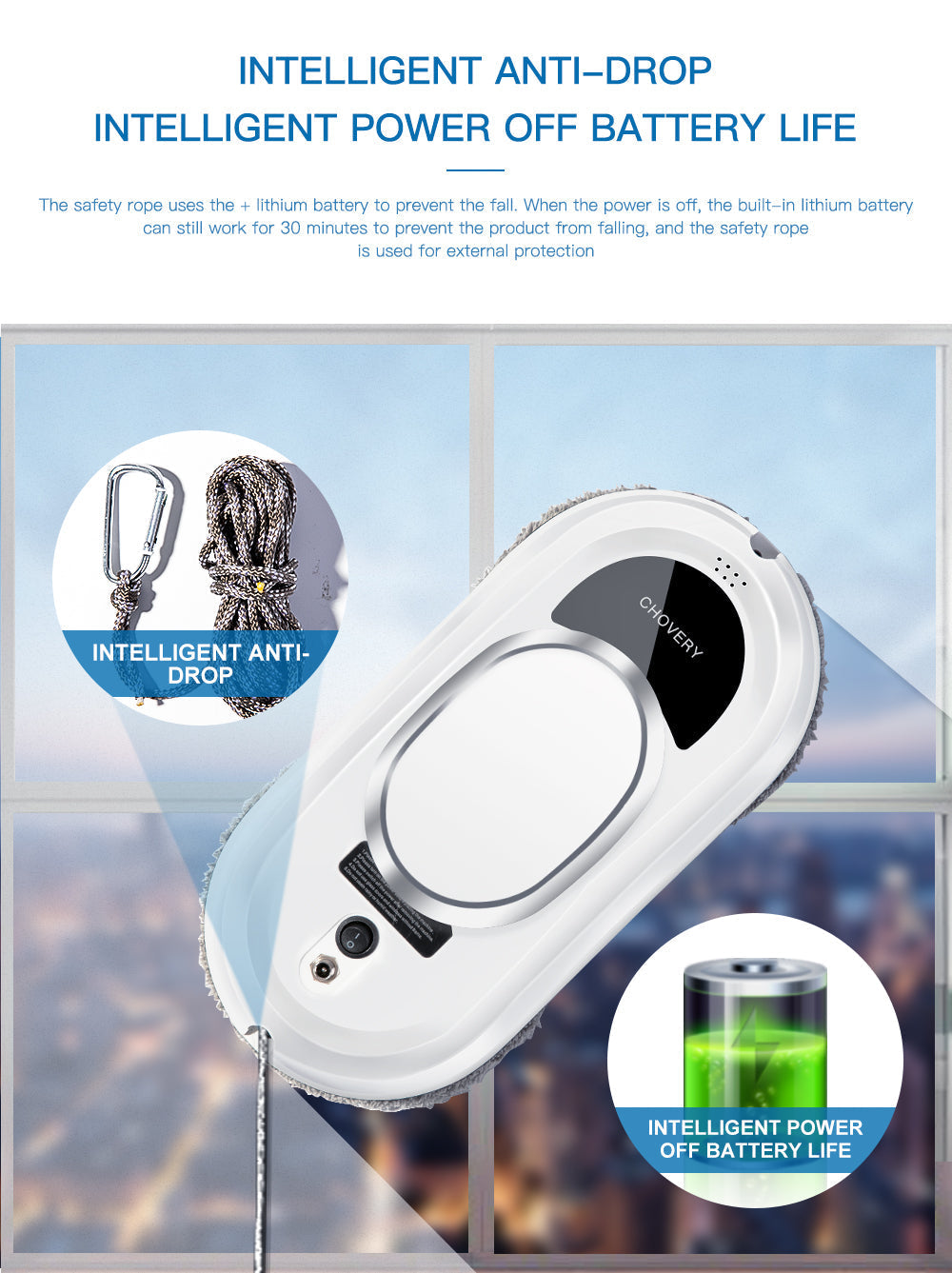 Intelligent Automatic Window Vacuum Cleaner with Remote