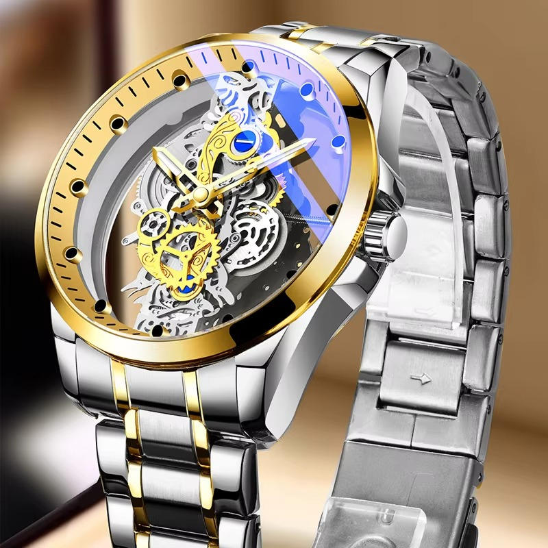 Bold Men's Stainless Steel Quartz Watch