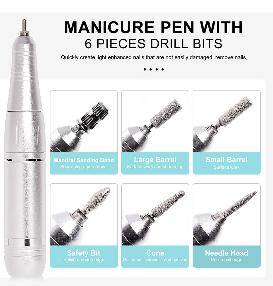 Portable Cordless Nail Drill Set