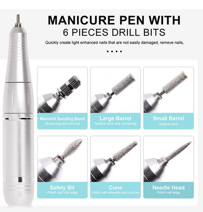 Portable Cordless Nail Drill Set