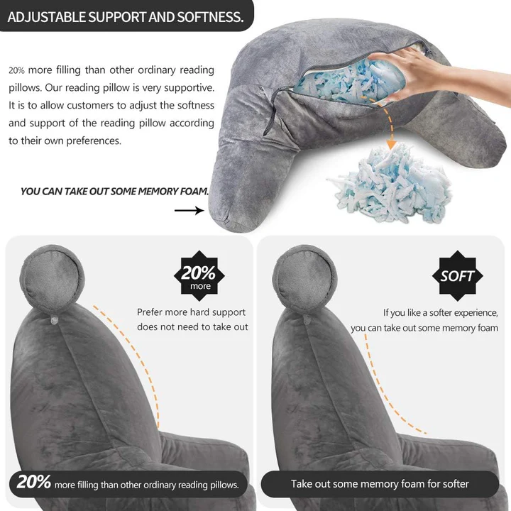 Supportive Orthopedic Bed Pillow with Back Rest