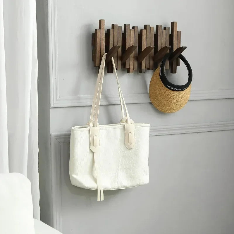 Reclaimed Wooden Coat Rack Wall Mount Flip Down Hook - Luxicro