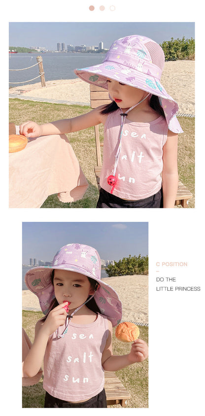 Children's UPF Summer Sun Cap with Adjustable Chin Strap