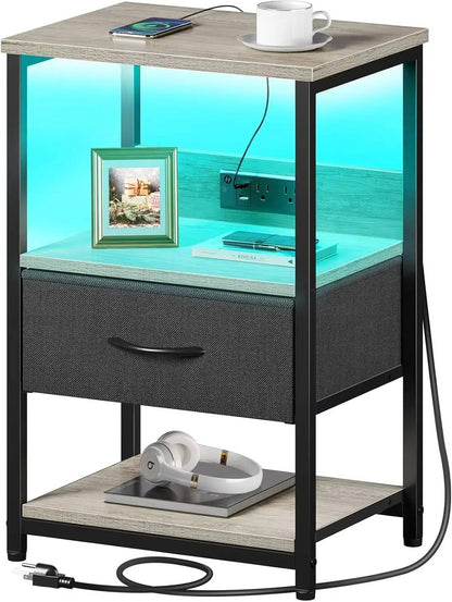 Bedside Table with USB Charger
