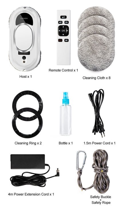 Intelligent Automatic Window Vacuum Cleaner with Remote