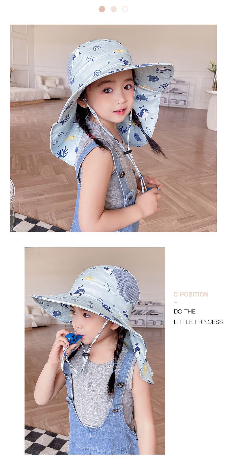 Children's UPF Summer Sun Cap with Adjustable Chin Strap
