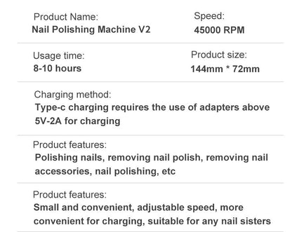 Portable Cordless Nail Drill Set