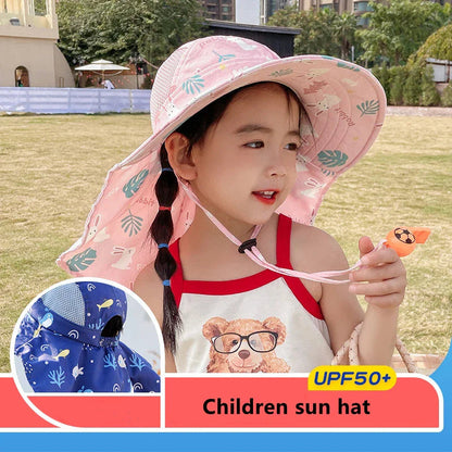 Children's UPF Summer Sun Cap with Adjustable Chin Strap - Luxicro
