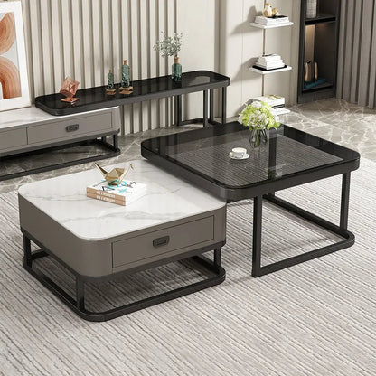 Rustic 2-Level Solid Wood Coffee Table - Luxicro