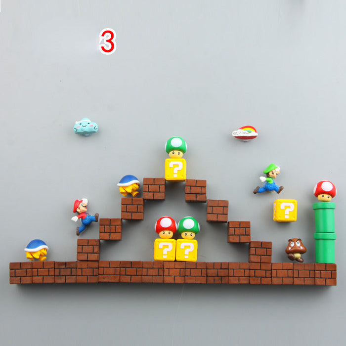 Colorful Mario Refrigerator Magnets for Gaming Fans
