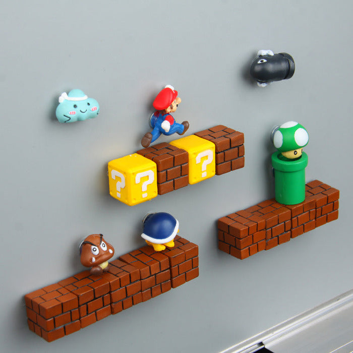 Colorful Mario Refrigerator Magnets for Gaming Fans