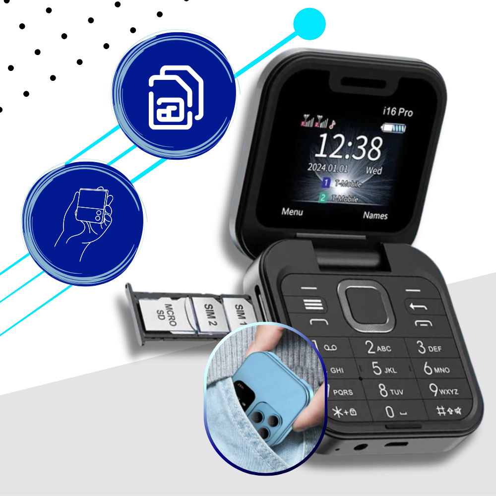 Slim 2 in 1 Flip Mobile Phone