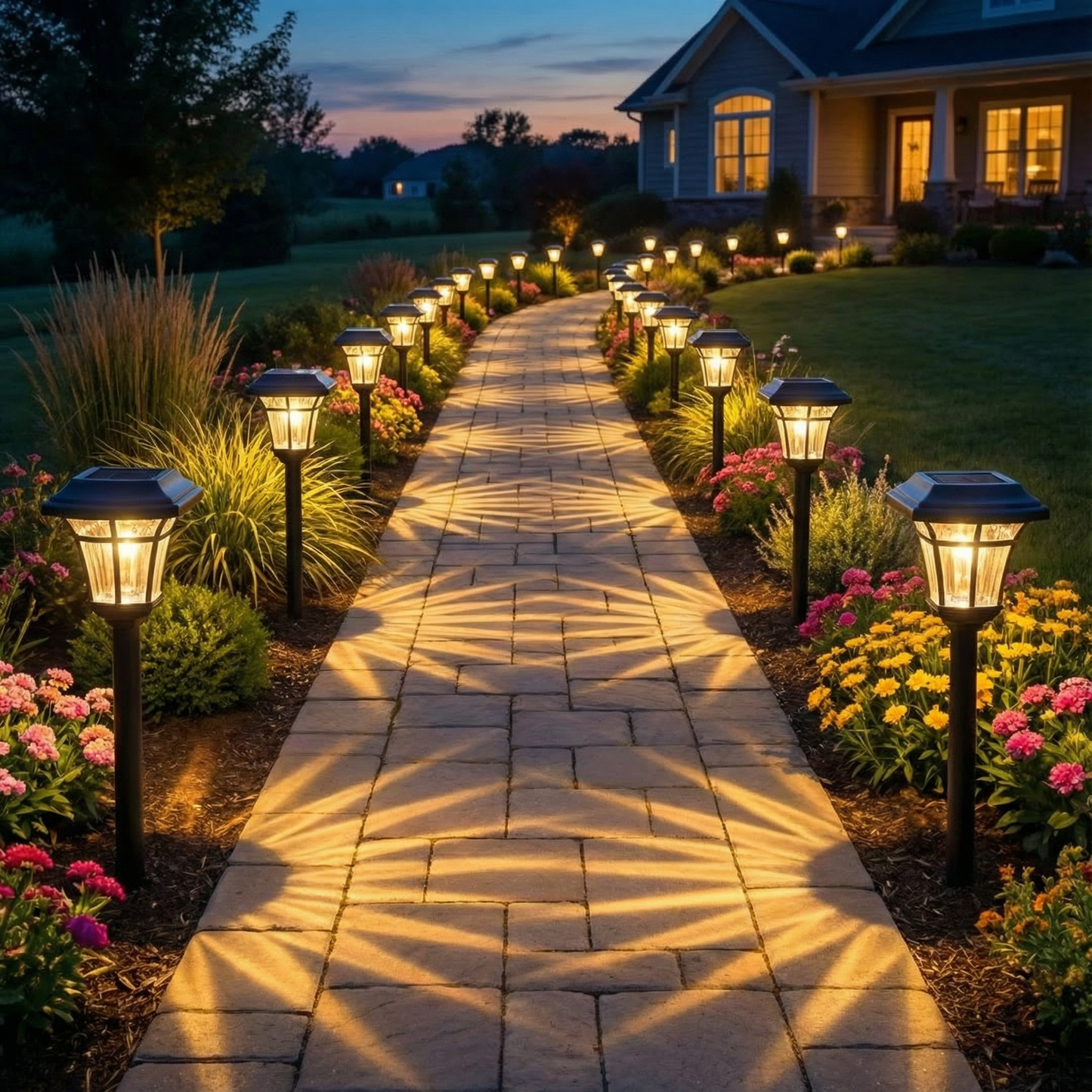 Outdoor Solar Powered Garden Pathway Lights 4Pack