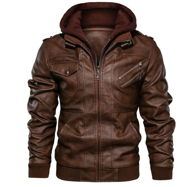 Classic Leather Mens Coat