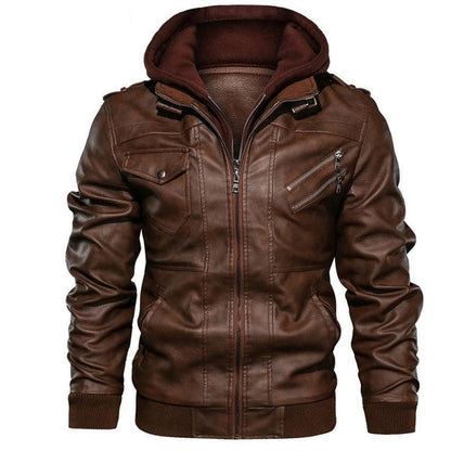 Classic Leather Mens Coat