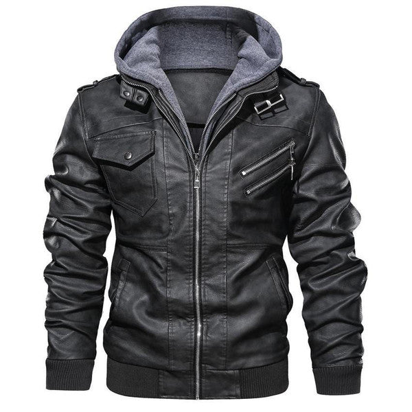 Classic Leather Mens Coat