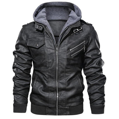Classic Leather Mens Coat